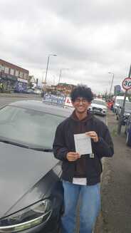 Arjun from Kew passed his driving test recently